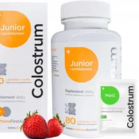 Colostrum Junior — suplement diety z probiotykami, cukierki truskawkowe, 80 szt.