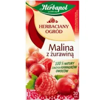 Herbata owocowa malina z zurawina kawalki owocow herbaciany ogrod 20*2,7g