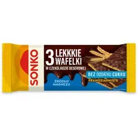 Lekkie wafelki w czekoladzie gorzkiej bez dodatku cukru Sonko 36g