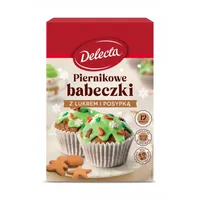 Babeczki piernikowe z lukrem zielonym i posypką 360g