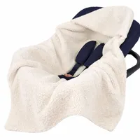 Kocyk do fotelika z kapturkiem Boucle Ivory