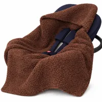 Cztery Słonie Kocyk do fotelika z kapturkiem Boucle Retro pink WG1842, 450g.