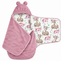 Cztery Słonie otulacz do fotelika flat minky Sarna w różach , old rosa  WG1850,6810